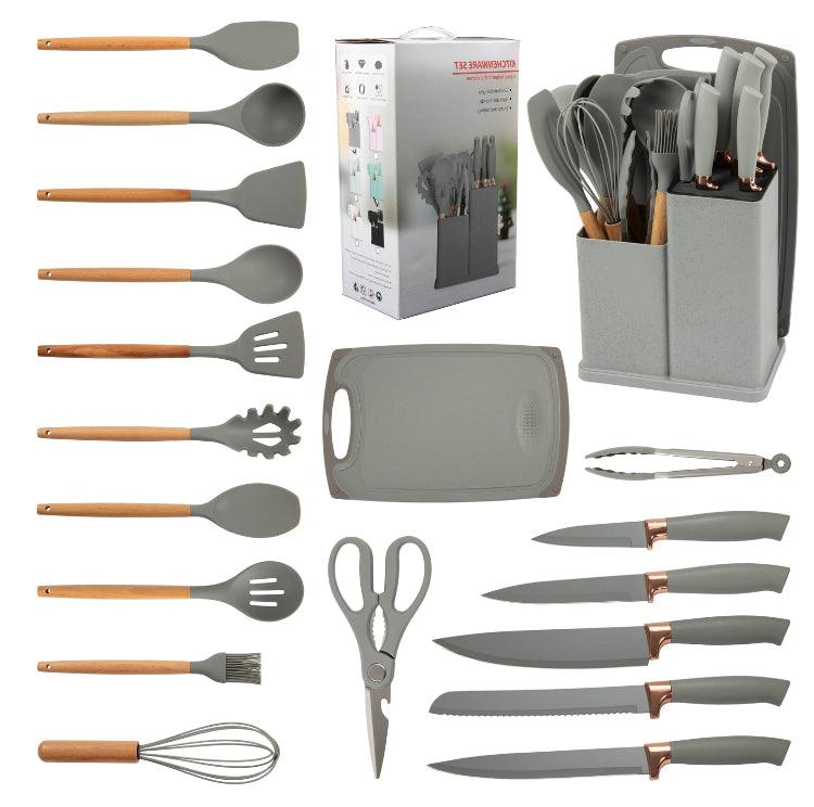 19 Piece Silicone Utensil and Knife Collection - Quoi Deux Neuf