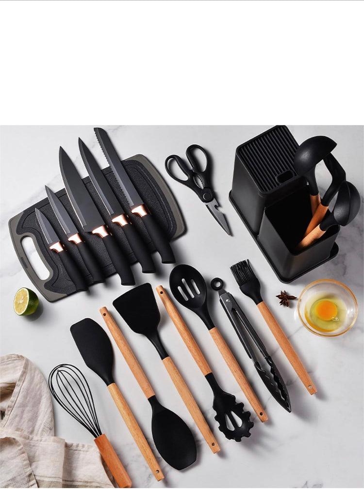 19 Piece Silicone Utensil and Knife Collection - Quoi Deux Neuf