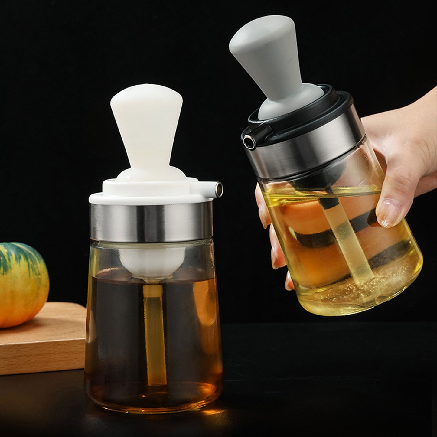 2-in-1 Olive Oil Spray Dispenser with Silicone Brush