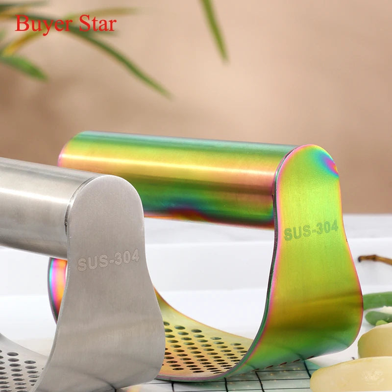 Elegant 2-in-1 Garlic Press & Crusher with Bottle Opener