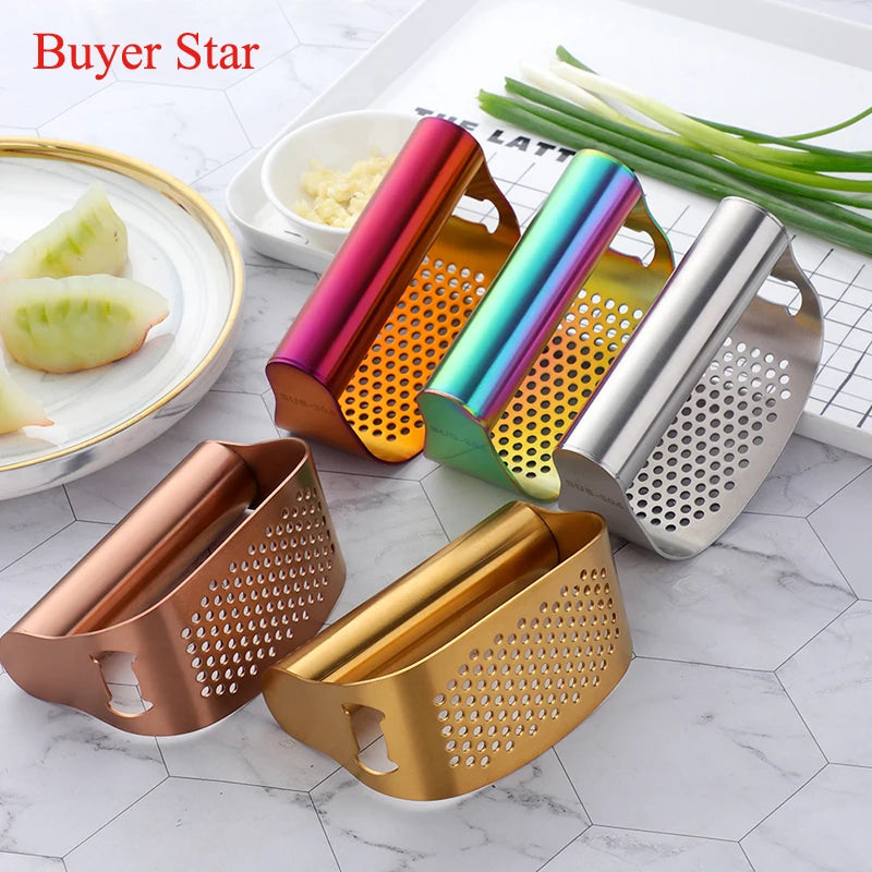 Elegant 2-in-1 Garlic Press & Crusher with Bottle Opener