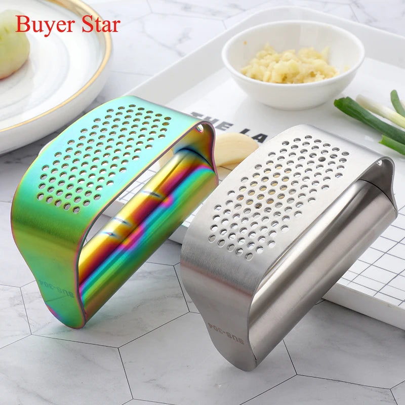 Elegant 2-in-1 Garlic Press & Crusher with Bottle Opener