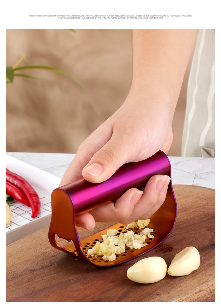 Elegant 2-in-1 Garlic Press & Crusher with Bottle Opener