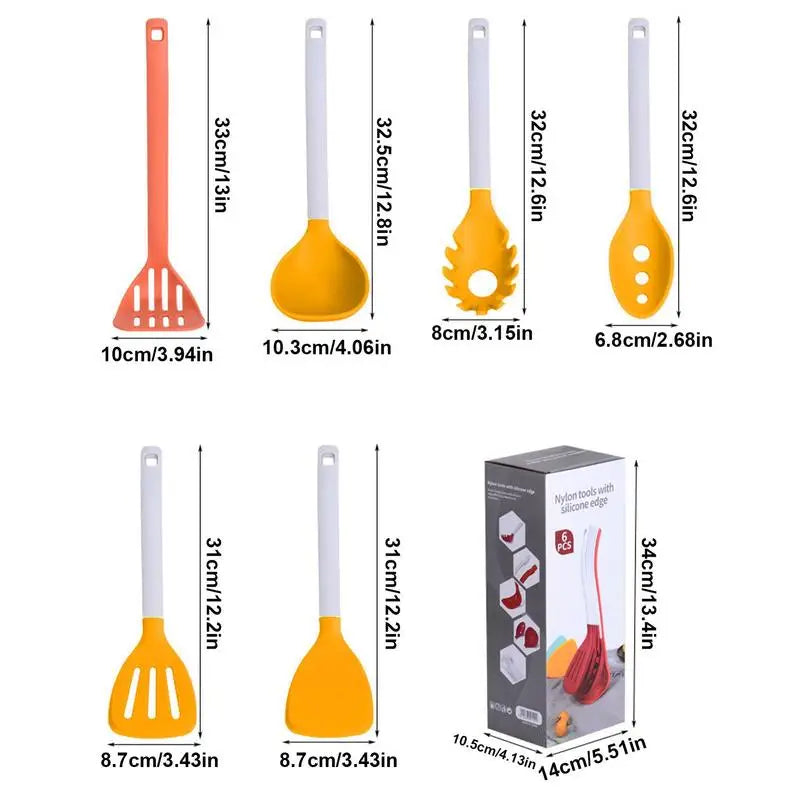 Silicone Cooking Utensils Set – 6-Piece Non-Stick Spatula Collection"