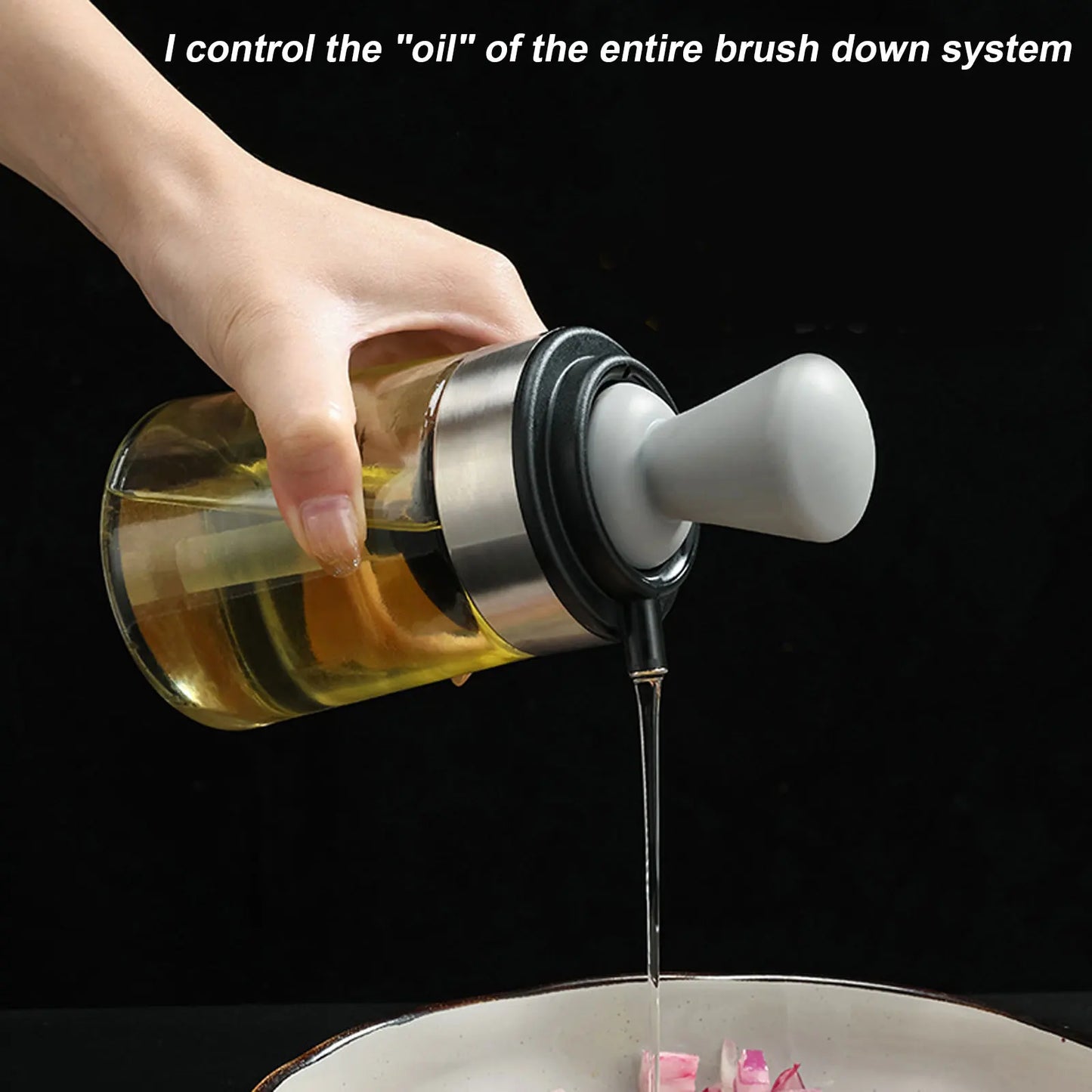 2-in-1 Olive Oil Spray Dispenser with Silicone Brush