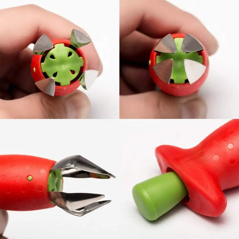 2-Piece Strawberry Cutter Set – Leaf Stem Remover and Corer"