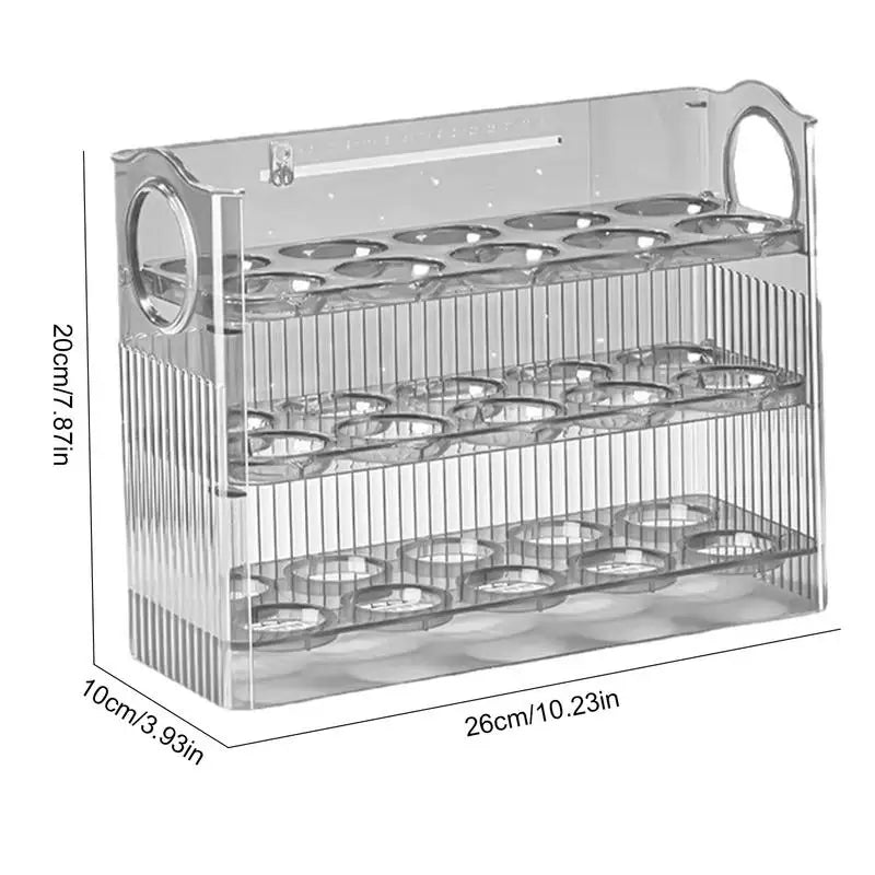 Freshness-Assured Flippable 3 Layer Egg Storage Rack