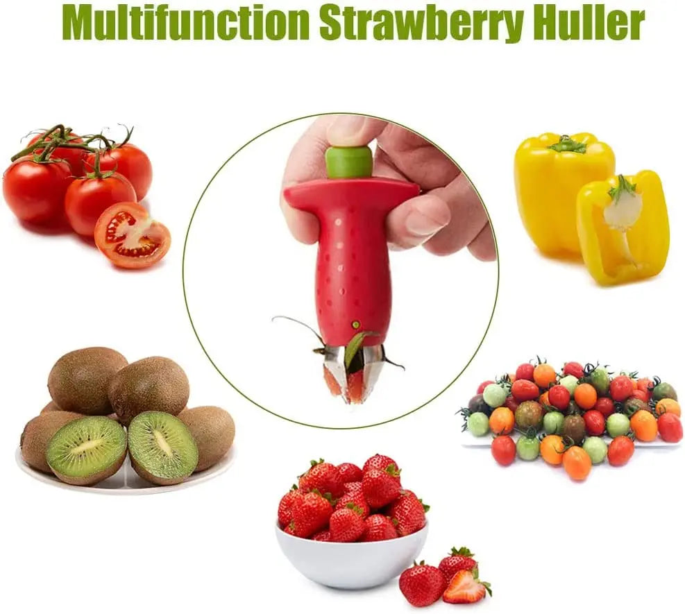 2-Piece Strawberry Cutter Set – Leaf Stem Remover and Corer"