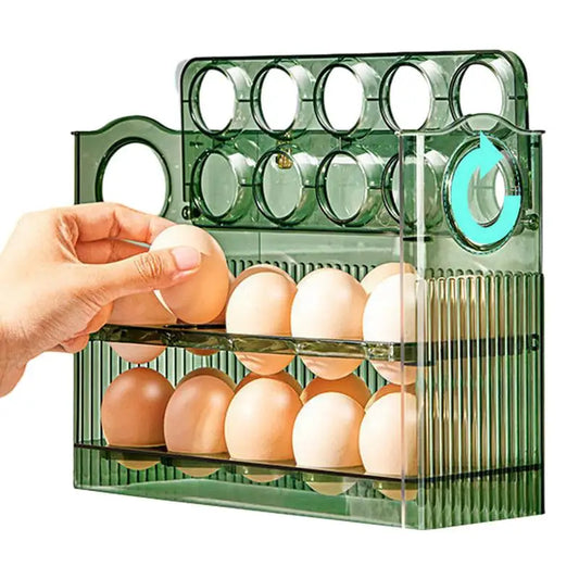 Freshness-Assured Flippable 3 Layer Egg Storage Rack