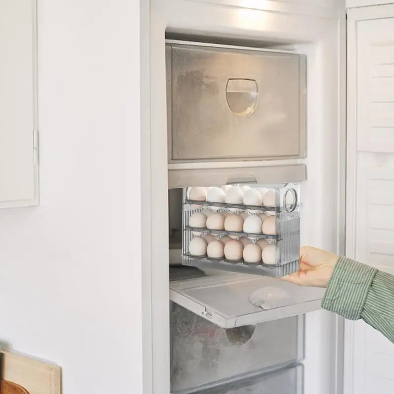 Freshness-Assured Flippable 3 Layer Egg Storage Rack