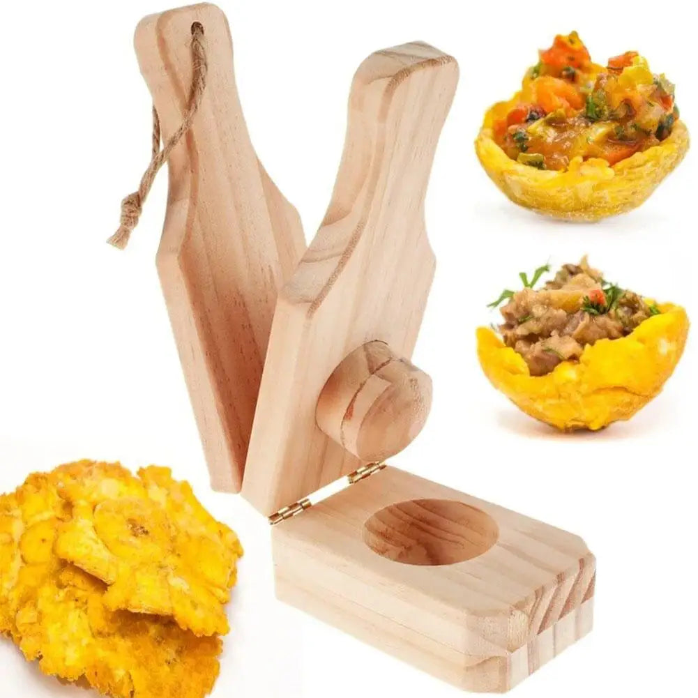 Wooden Banana Smasher & Tostonera: Reusable Plantain Press