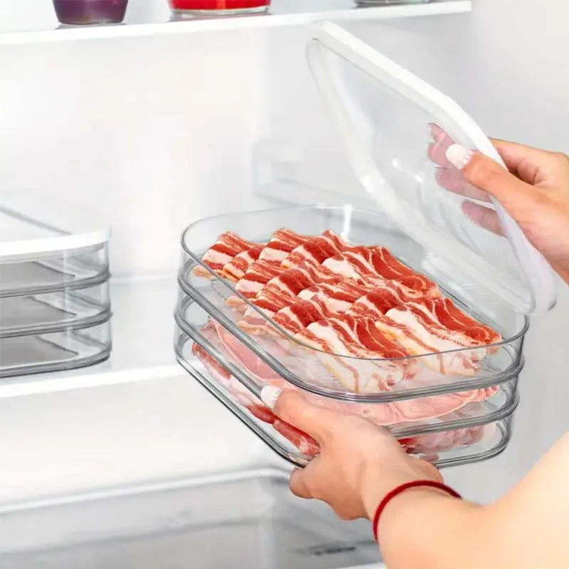 Leakproof Bacon Keeper with Lid – Food-Grade Meat Storage Container"