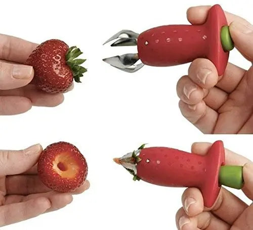 2-Piece Strawberry Cutter Set – Leaf Stem Remover and Corer"