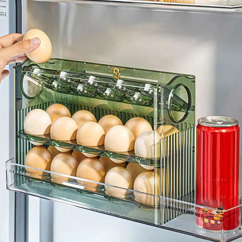 Freshness-Assured Flippable 3 Layer Egg Storage Rack