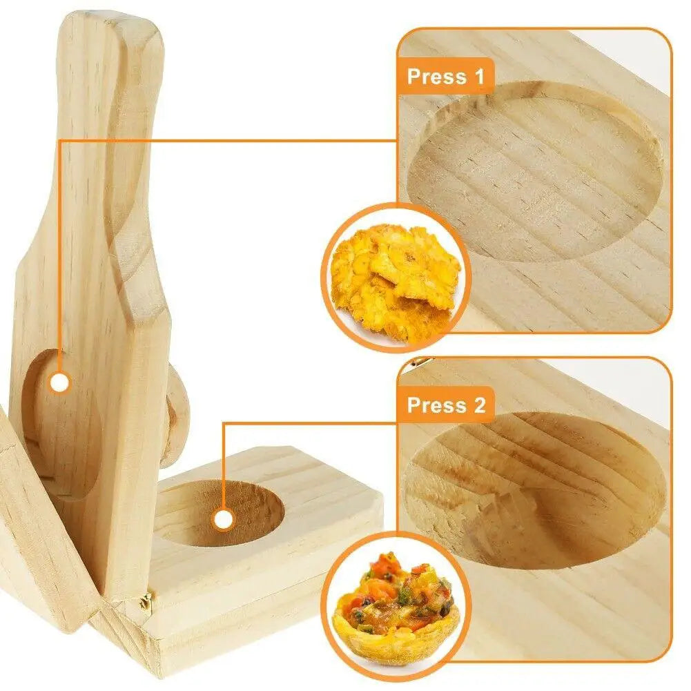 Wooden Banana Smasher & Tostonera: Reusable Plantain Press