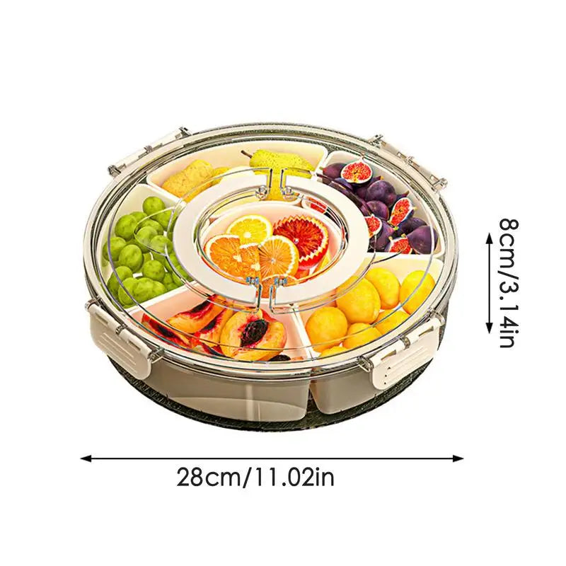 Divided Serving Tray With Lid 6 Compartment Snack Containers Clear Fruit Platter