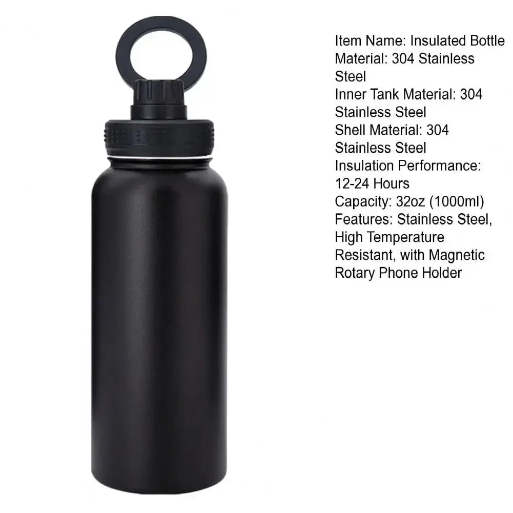 Insulated Water Bottle With Magnetic Phone Mount 1000ml