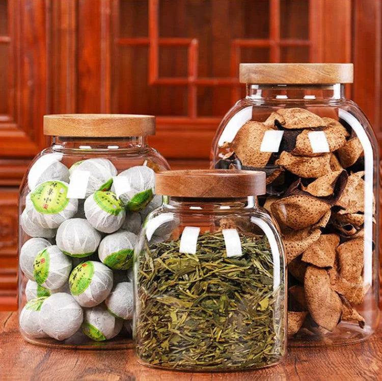 EcoJar -Glass Storage Jar With Bamboo Lid Containers - Quoi Deux Neuf