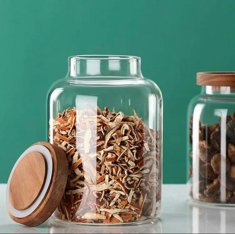 EcoJar -Glass Storage Jar With Bamboo Lid Containers - Quoi Deux Neuf